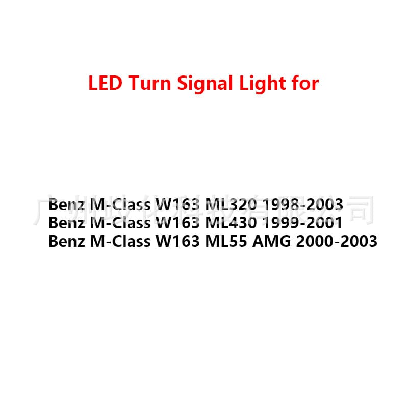 For Mercedes-Benz M-Class W163 ML320 ML55 AMG Car LED Sequential Fender Side Light