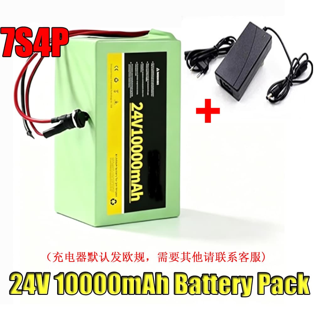 24V 10Ah Rechargeable Lithium Battery Pack with 29.4V Charger for Kids Ride-On Toys and DIY