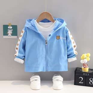 Kids Autumn Jacket Boy Spring Autumn Hooded Jacket 2026 New Little Boy Autumn Handsome Korean Style Clothes