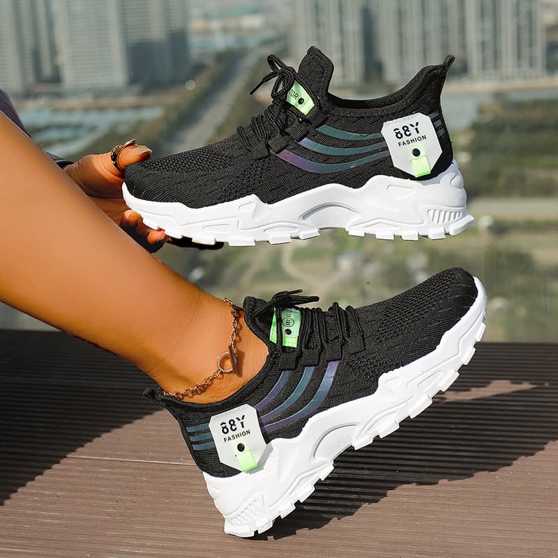 2026 New Style Dad Shoes Knitted Mesh Upper Sports Shoes Women, All-Season Women's Shoes Thin Breathable Casual Sports Shoes