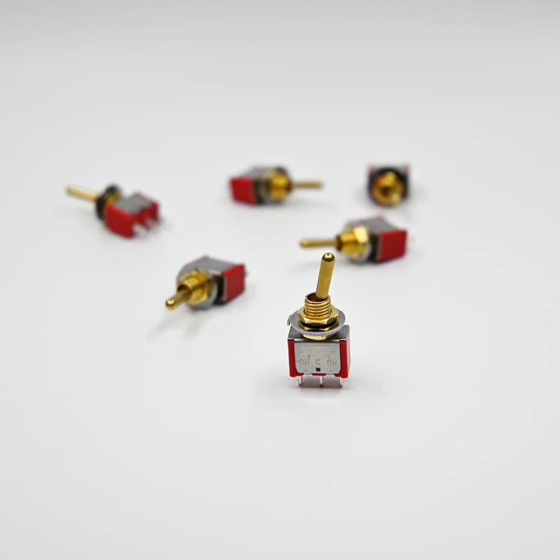 SUCN Retro Gold Toggle Switch MTS102 Small Toggle Lever 2-Position 3-Pin Brass Handle 6mm Hole