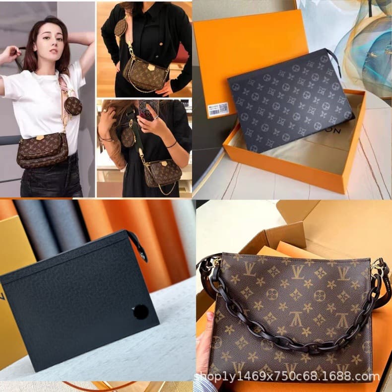 2026 New Style M LV Men's Bag Women's Bag Handbag Clutch Bag Casual Fashion Envelope Clutch Wash Bag