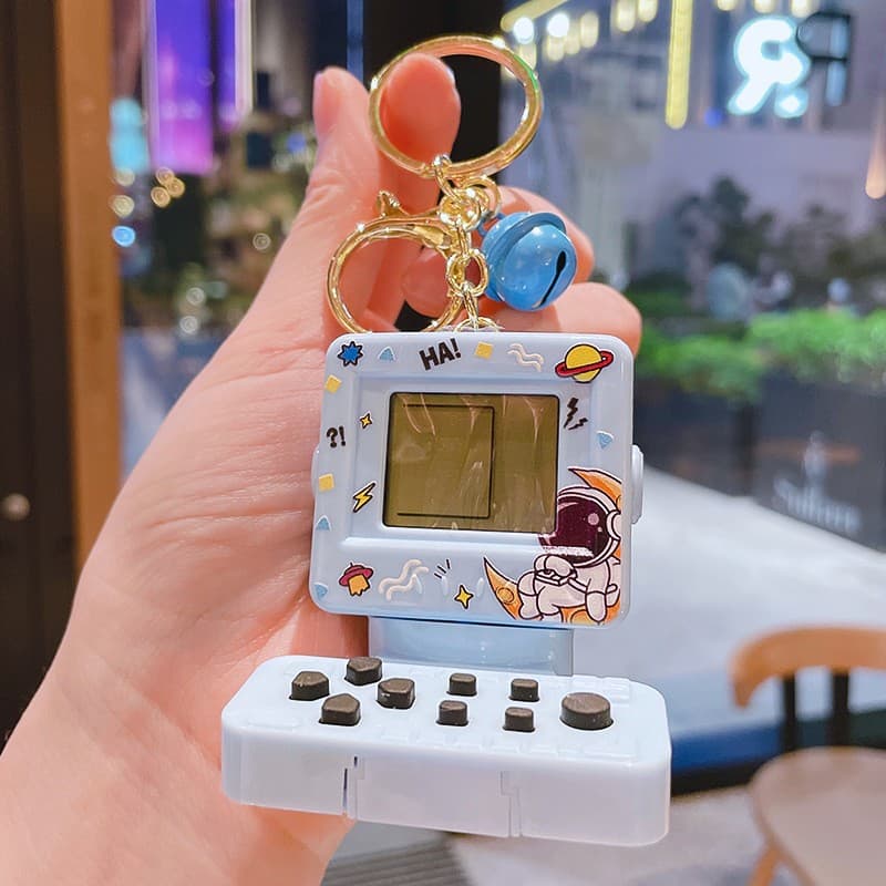 Retro Mini Handheld Game Console Keychain Student Gift Children's Toy Tetris Mini Game