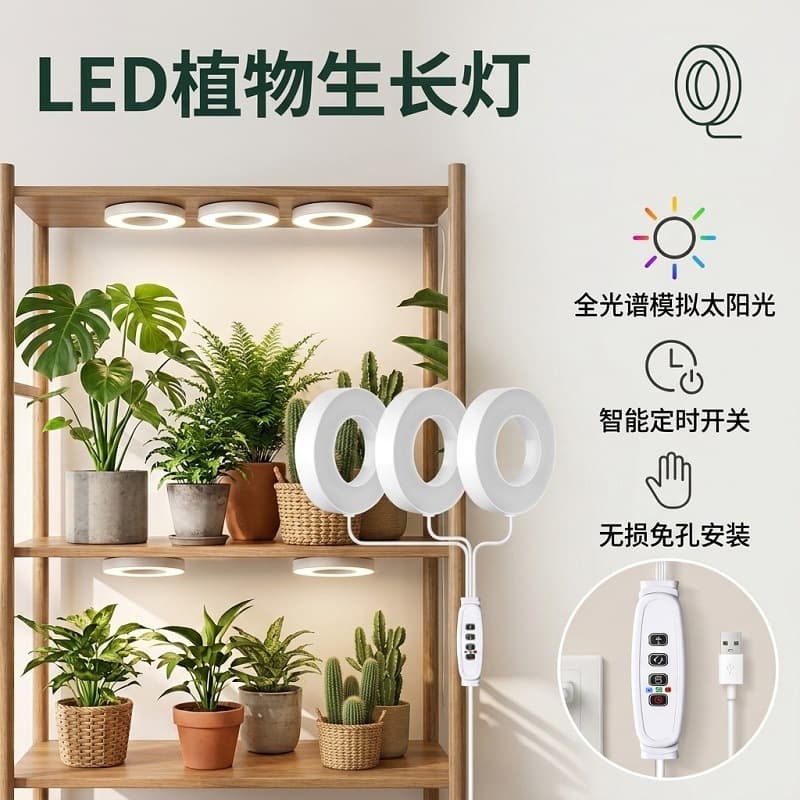 LED Plant Grow Light Flower Shelf Green Plant Wall Potted Succulent Full Spectrum Ceiling Plant Supplement Light Factory