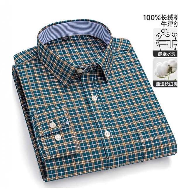 Cotton Oxford Casual Shirt for Men, Classic Striped Button-Down, Versatile Top