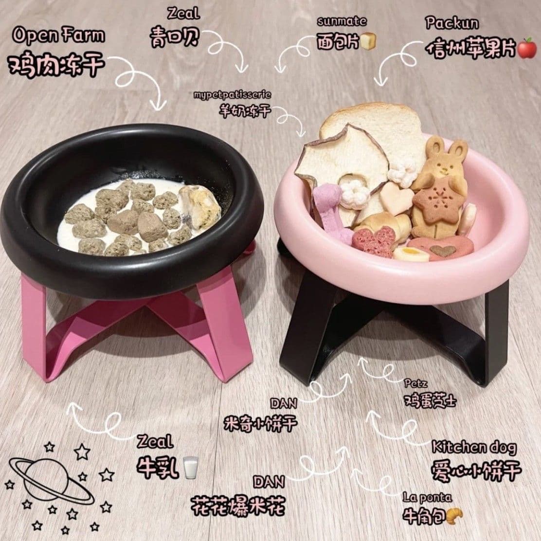 High-Aesthetic Pecolo Cat Water Flying Saucer, Neck-Protecting Food Bowl, Canned Food Bowl, Pet Anti-Tip BD Plastic