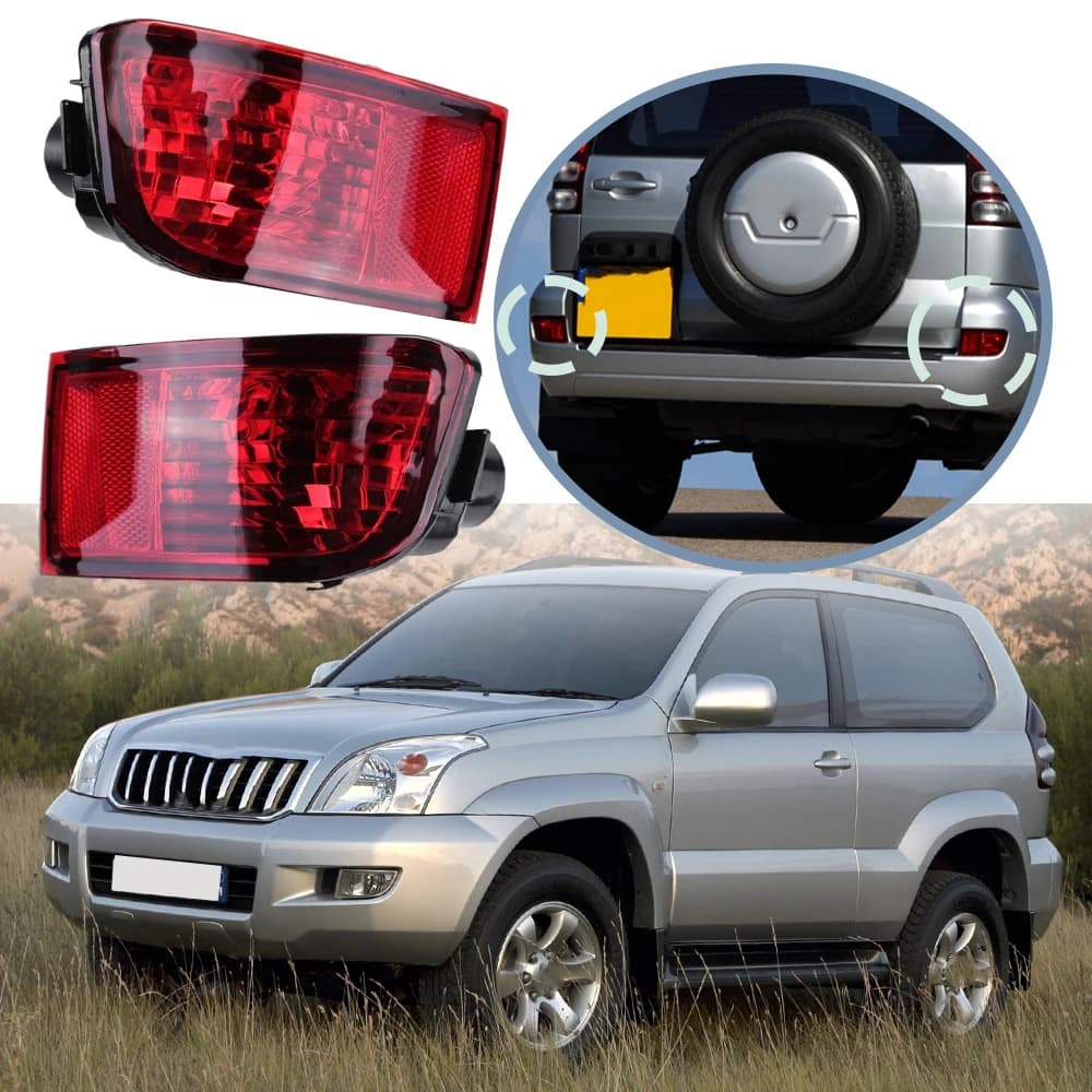 Compatible with 2003-2009 Toyota Prado FJ120 Rear Fog Light Modification Bumper Light, 4Runner Rear Fog Light