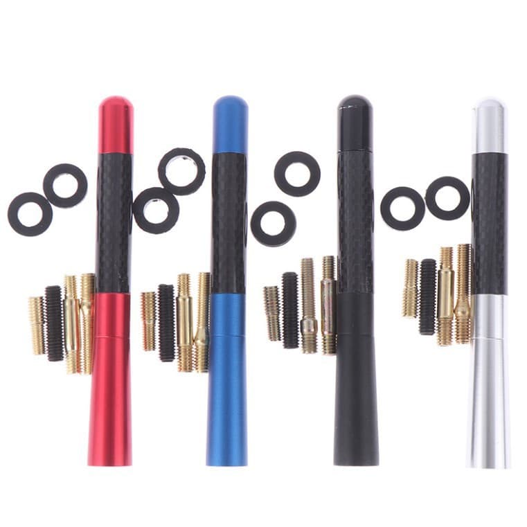 Car Antenna Signal Carbon Fiber Antenna Vehicle Radio Antenna Metal Aluminum Short Long Antenna Modification Accessories Decoration