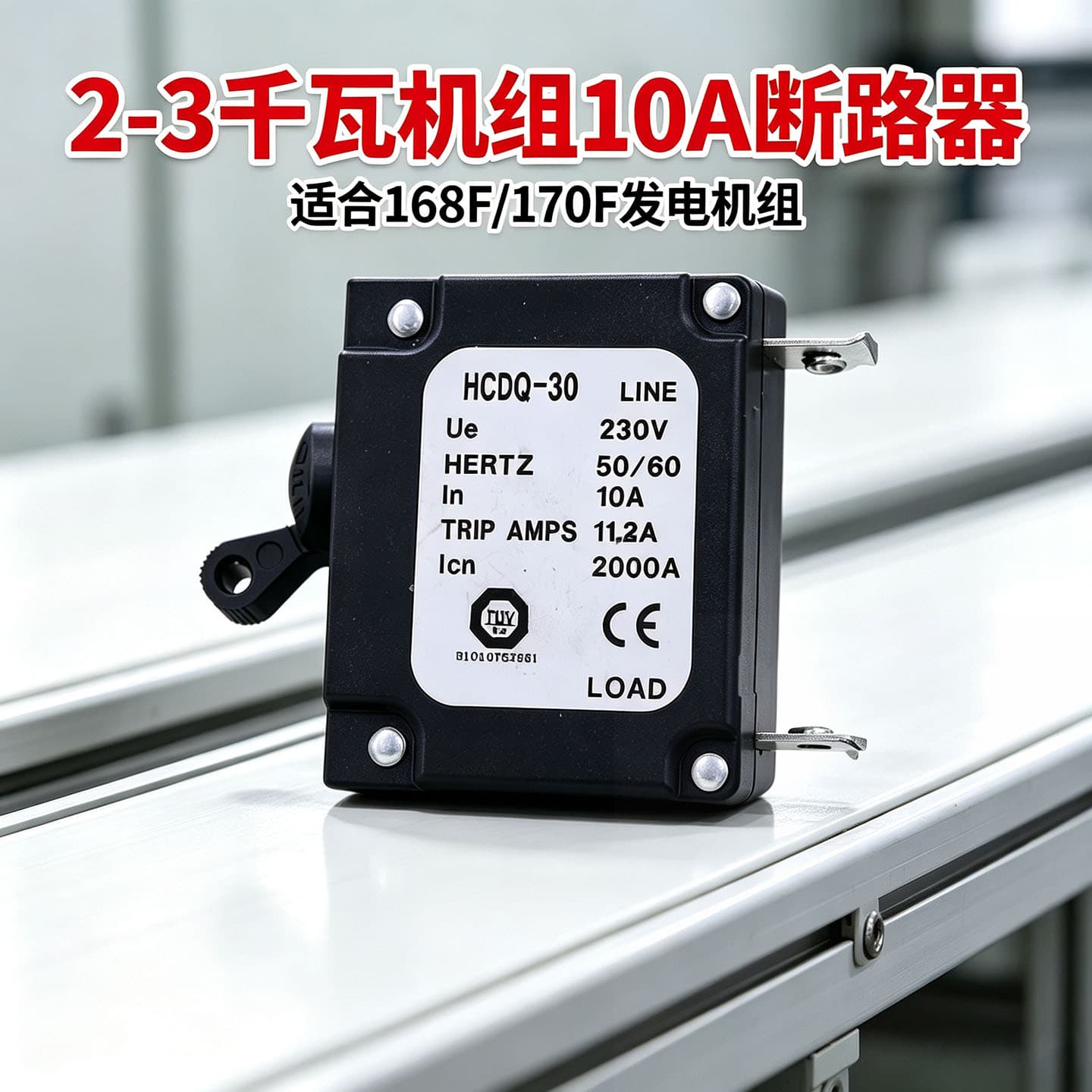 Gasoline Generator Parts 2-3kW Three Phase Power Switch 10A Circuit Breaker 168F 170 Independent Circuit Breaker