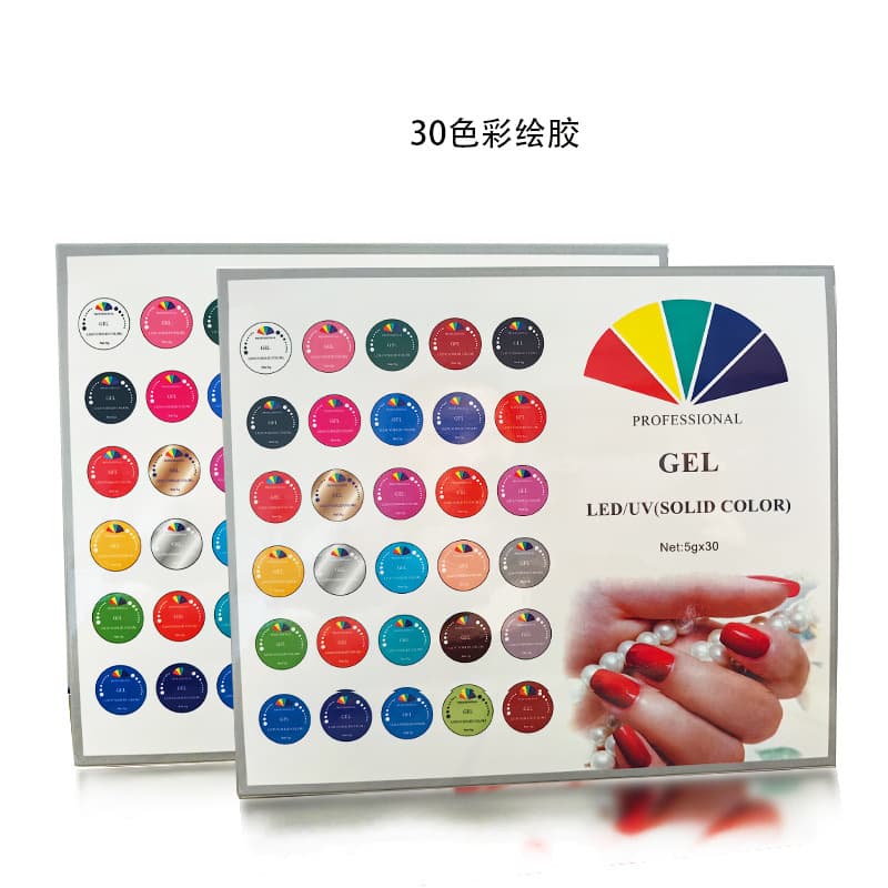 30 Colors Painting Gel Polish Cross-Border E-Commerce Style Set Solid Color Gel Nail Art Painting Flower Gel UV Gel Jelly Gel