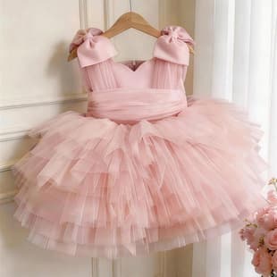 Cross-border Trade Girls Baby Birthday Party Dress Children's Tutu Cake Skirt Flower Girl Wedding Princess Dress