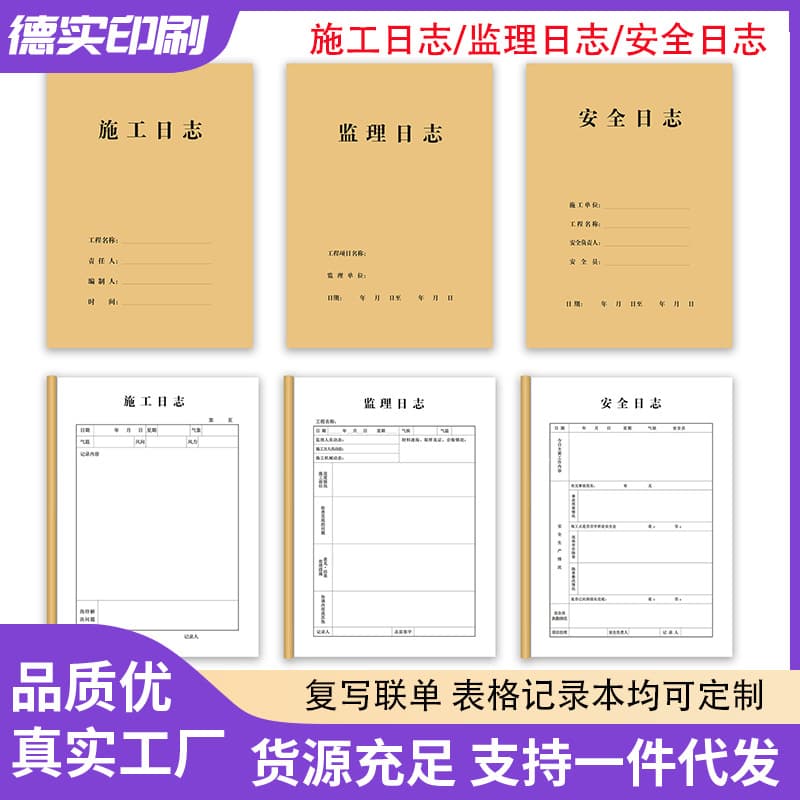 Custom Construction Log Book for Building Management, Supervision Log, Safety Officer Construction Safety Log Custom