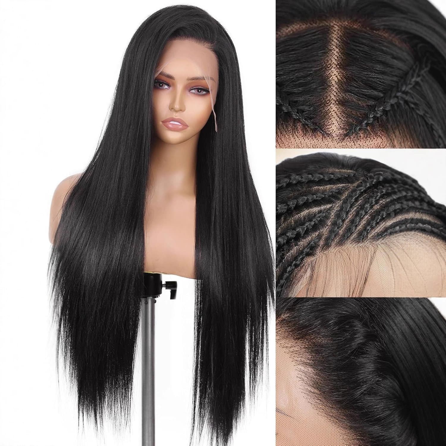 European and American Hair System Front Lace Wig Long Straight Human Hair Wig Manufacturer