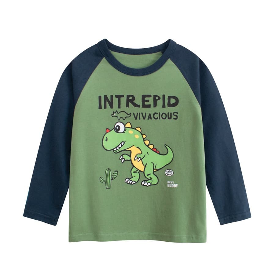 27kids Trendy Kids Clothing Fall New Arrivals 2025 Boys Dinosaur Base Layer Top Baby Long Sleeve T-Shirt Children's Apparel