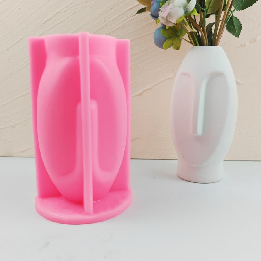 Quanmingxiang European-style Face Vase Silicone Mold for Plaster and Concrete, Exquisite Creative Home Decoration Tool