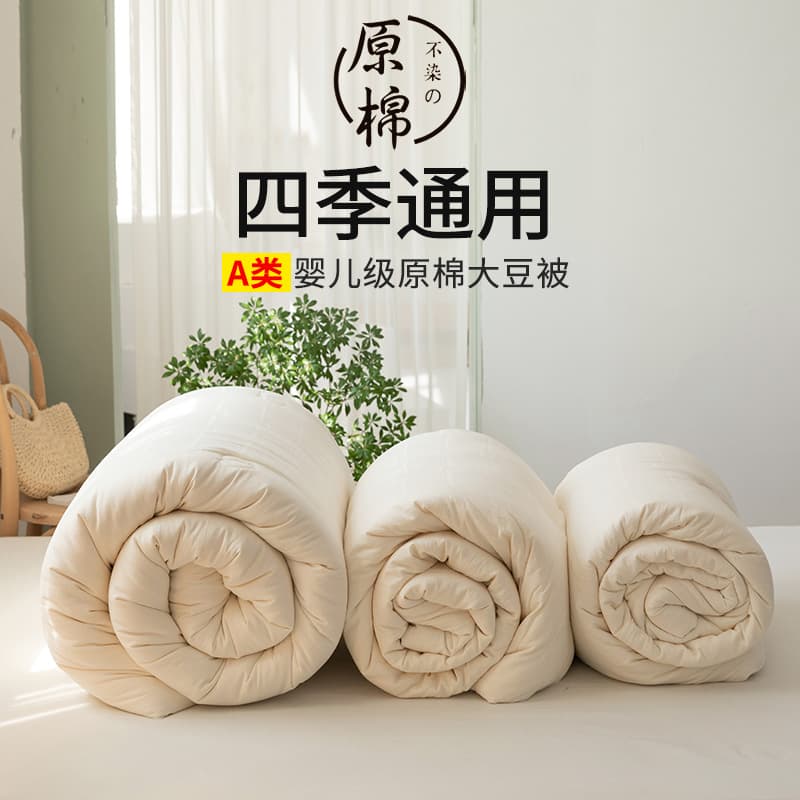 Category A cotton and soybean fiber quilt, suitable for spring and autumn, dormitory single and double sizes, promotional gift, warm and thick winter quilt.