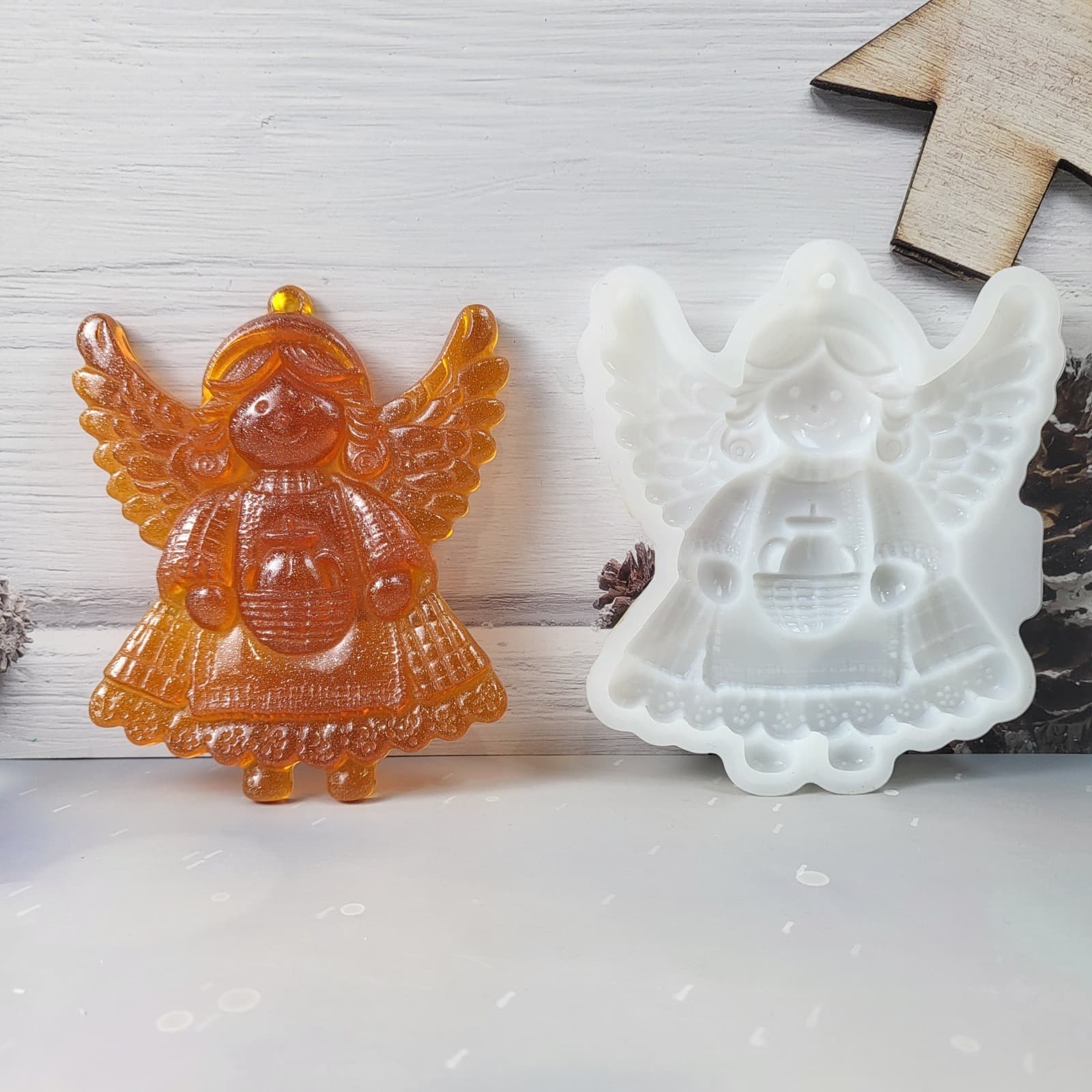 S2482 Angel Little Girl F Decorative Cement Plaster Mold DIY Silicone Mold