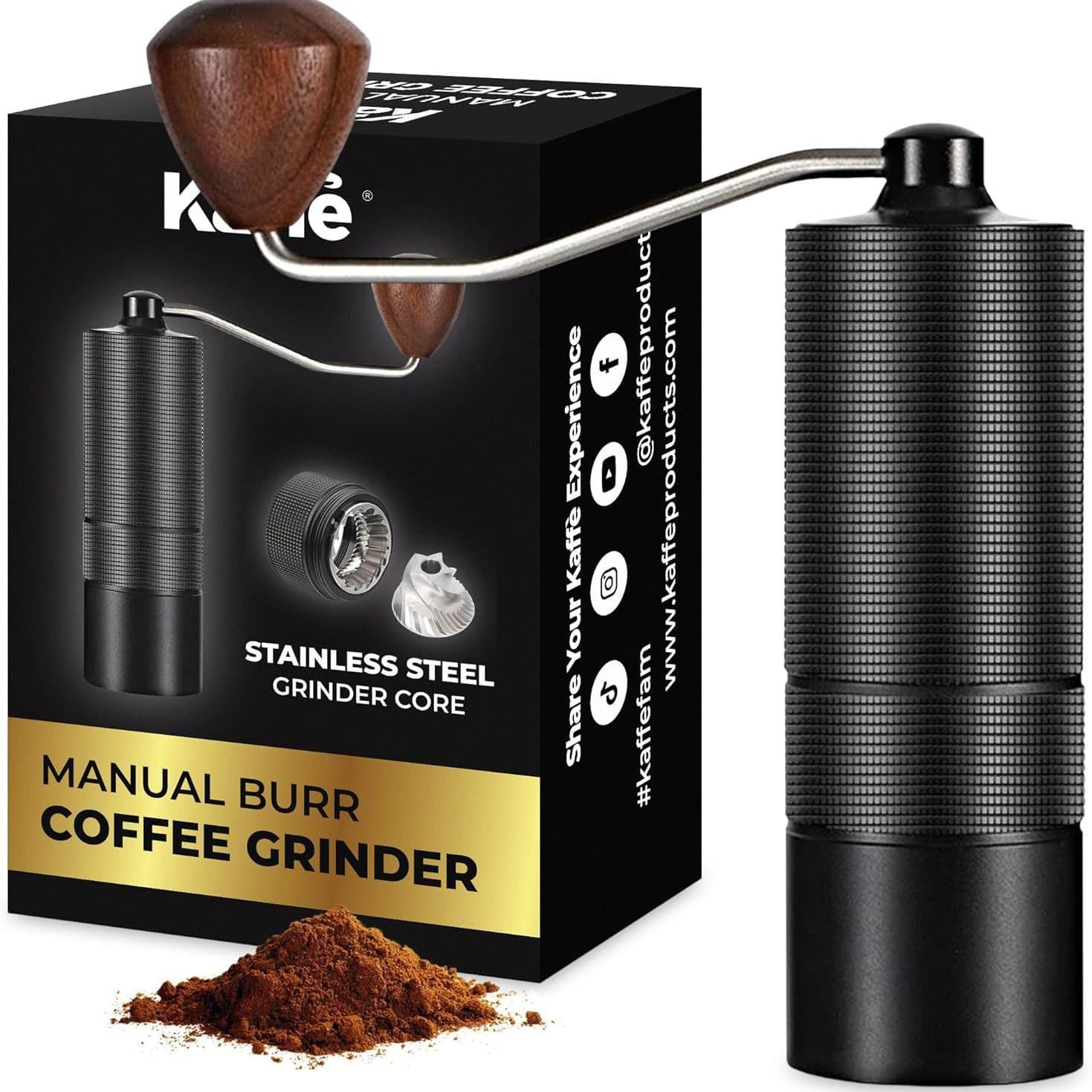 Cross-border hand grinder CNC steel grinding core coffee bean grinder grinder Italian hand brewing Amazon hot product