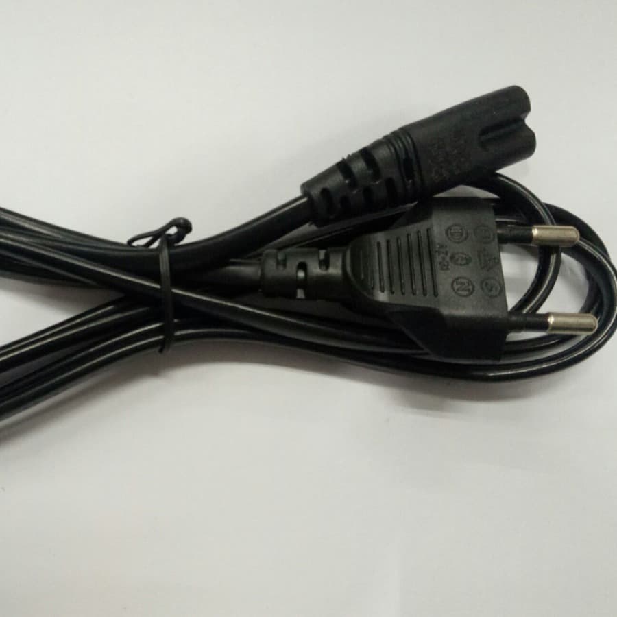 1-Meter Round Plug Figure-8 Tail Power Cable, European Standard Two-Pin Power Cord, 8-Shaped Connection Cable for Digital Camera Charging