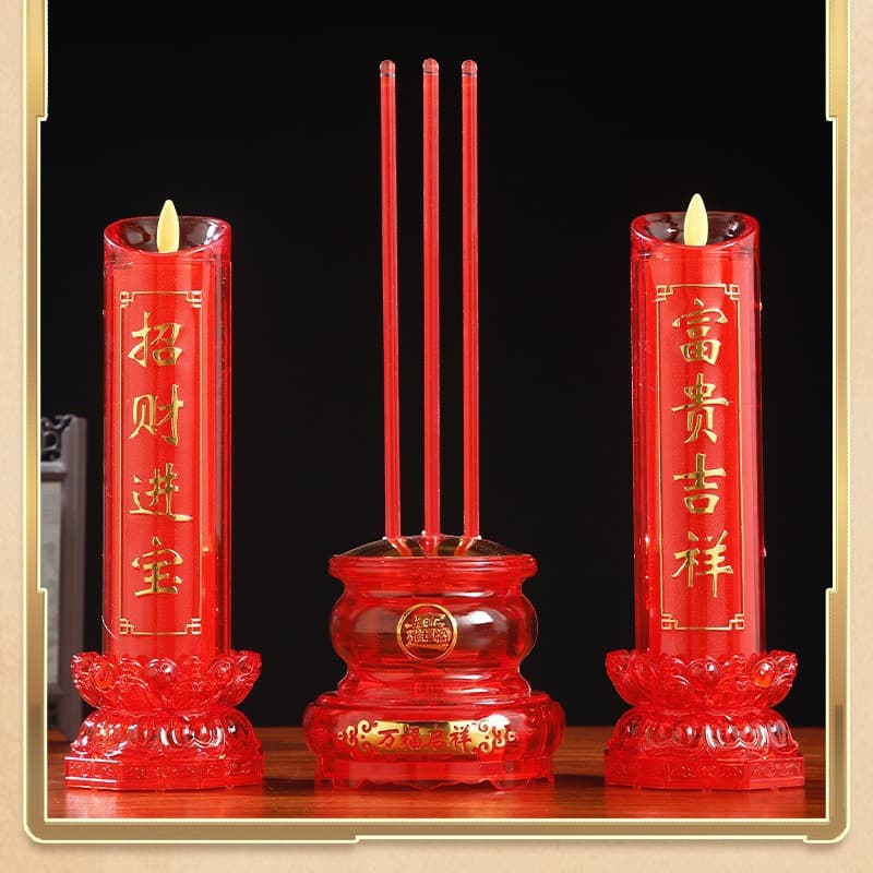 Manufacturer wholesale electric incense burner plug-in battery dual-purpose electronic candle for God of Wealth glow furnace New Year simulation electric candle lamp