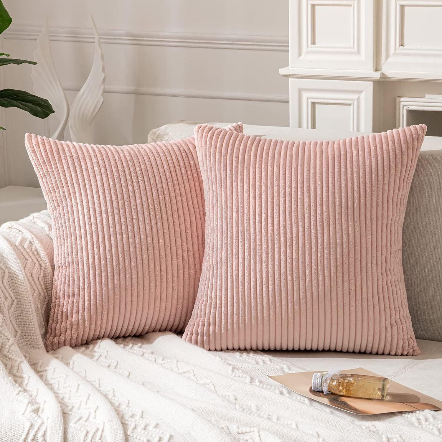 Solid Color Simple Corduroy Pillow Cover for Living Room Sofa Cushion Cover Model Room Decorative Throw Pillow Cover Amazon Cross-Border
