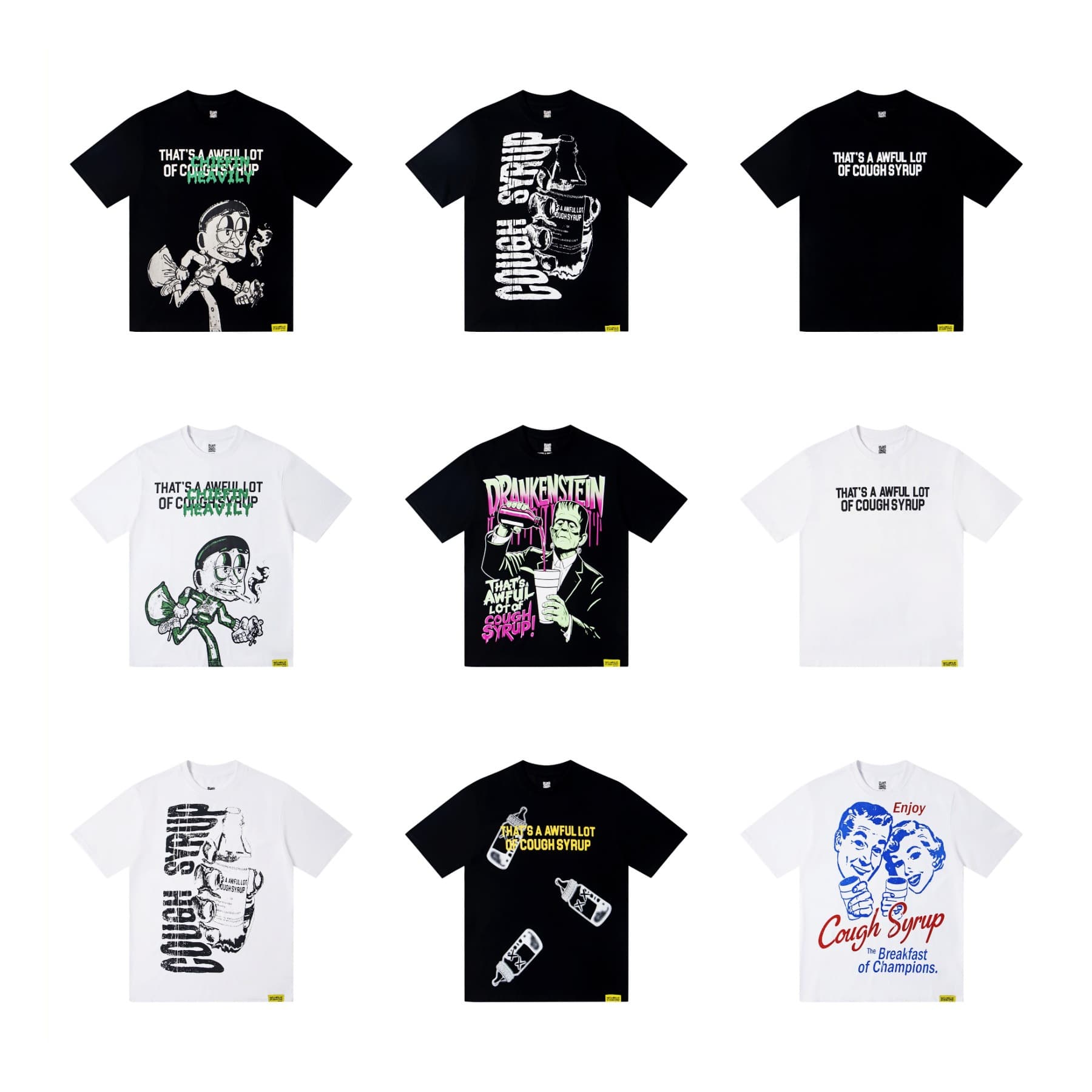 Cross-border High Quality THAT'S A AWFUL LOT OF COUGH SYRUP Pure Cotton Round Neck T-Shirt Short Sleeve