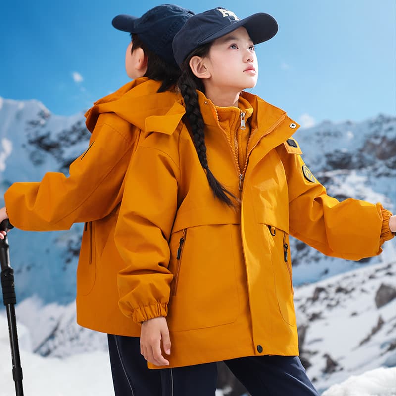 Windproof and waterproof three-piece autumn/winter school uniform set for elementary students' class wear, kindergarten outfits