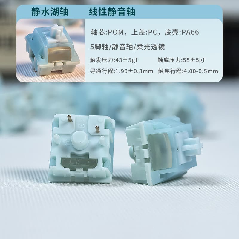In Stock Wholesale Cross-Border Heijishe Still Water Lake Switch Linear Silent with Lens Switch 5-Pin with Light Guide