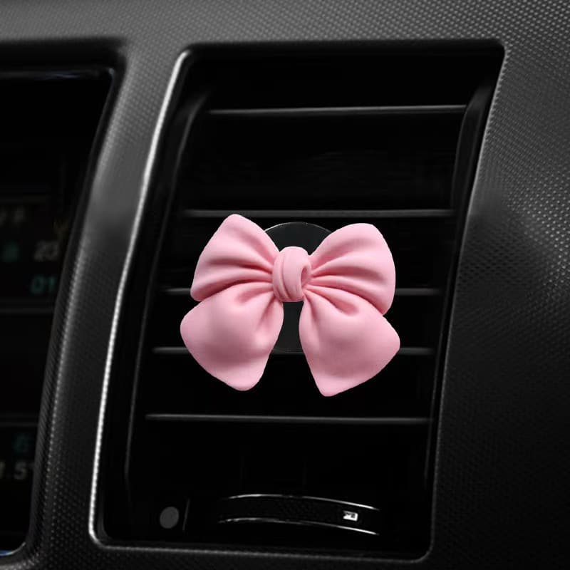 Bowknot Vent Clip Car Air Freshener Creative Car Aromatherapy Ornament Cute Interior Decoration for Women Car Perfume Wax