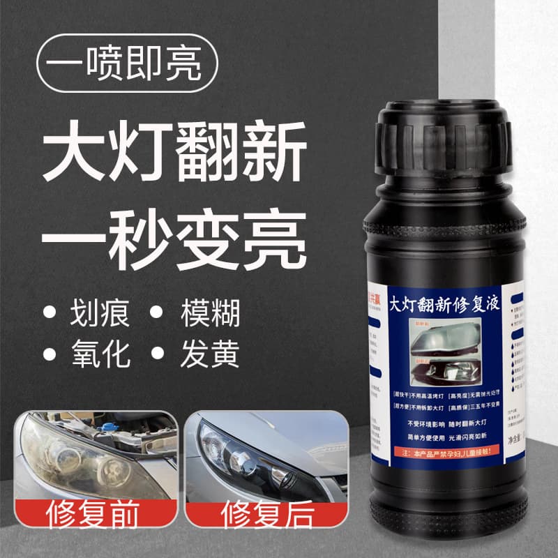 Car Headlight Restoration Liquid, Headlight Renovation Agent for Aging, Cracking, Yellowing, Headlight Repair Tool Kit for Export