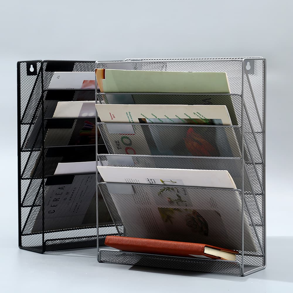 A4 wall-mounted file box, hanging file rack, office document storage, magazine display stand, wall-mounted bookshelf wholesale