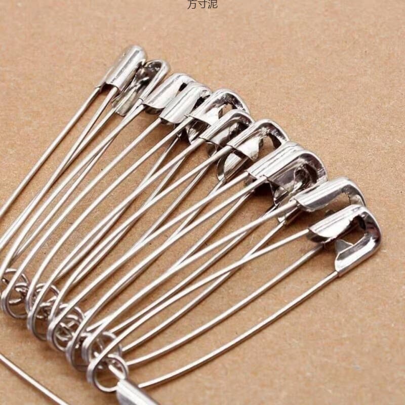 Stainless steel paper clip nickel-plated old-fashioned fixed clothing pin simple safety pin buckle pin collar pin brooch