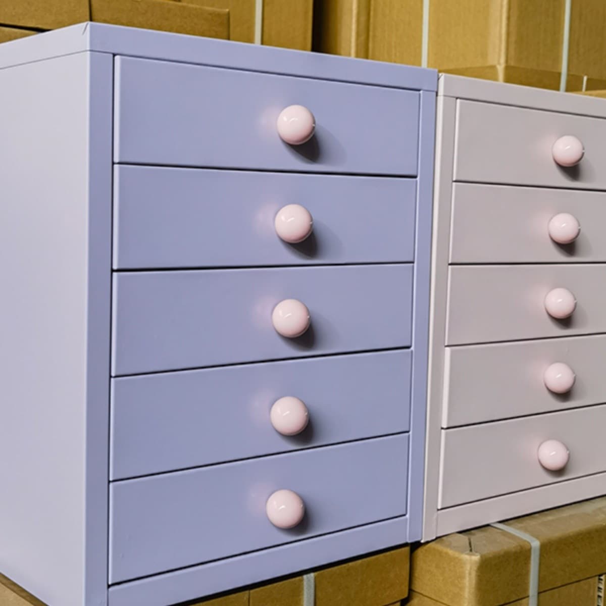 Desktop Storage Box Five-Tier Drawer-Type Organizing Storage Box Office File Cabinet Dopamine Iron Art Creative Storage Cabinet