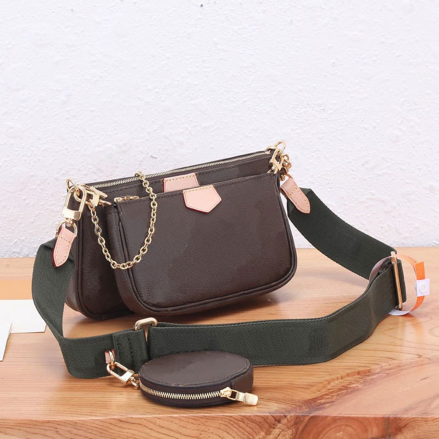 Presbyopia Three-in-One Mahjong Bag Single Shoulder Chain Woven Strap Women's Bag LV Louis Vuitton