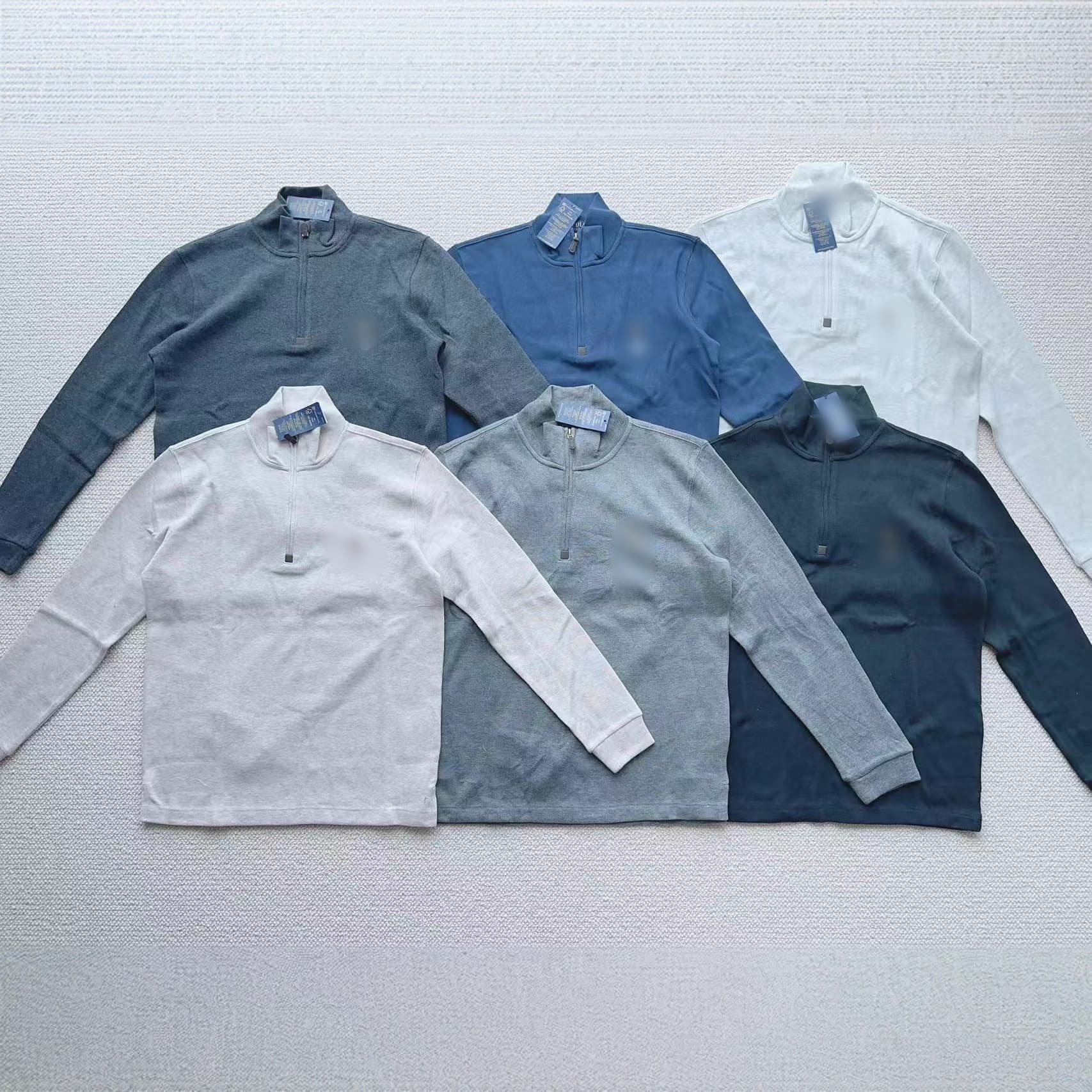 RL Ralph Lauren Casual Business Cross-Border Small Pony Color Pony Men's Half Zip Pullover Cotton Knit Stand Collar Sweatshirt