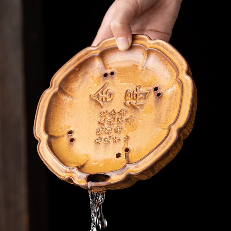 Rustic Pottery Teapot Mat, Dry Brewing Platform, Teapot Base, Teapot Holder, Cup Holder, Chinese Tea Set Accessories