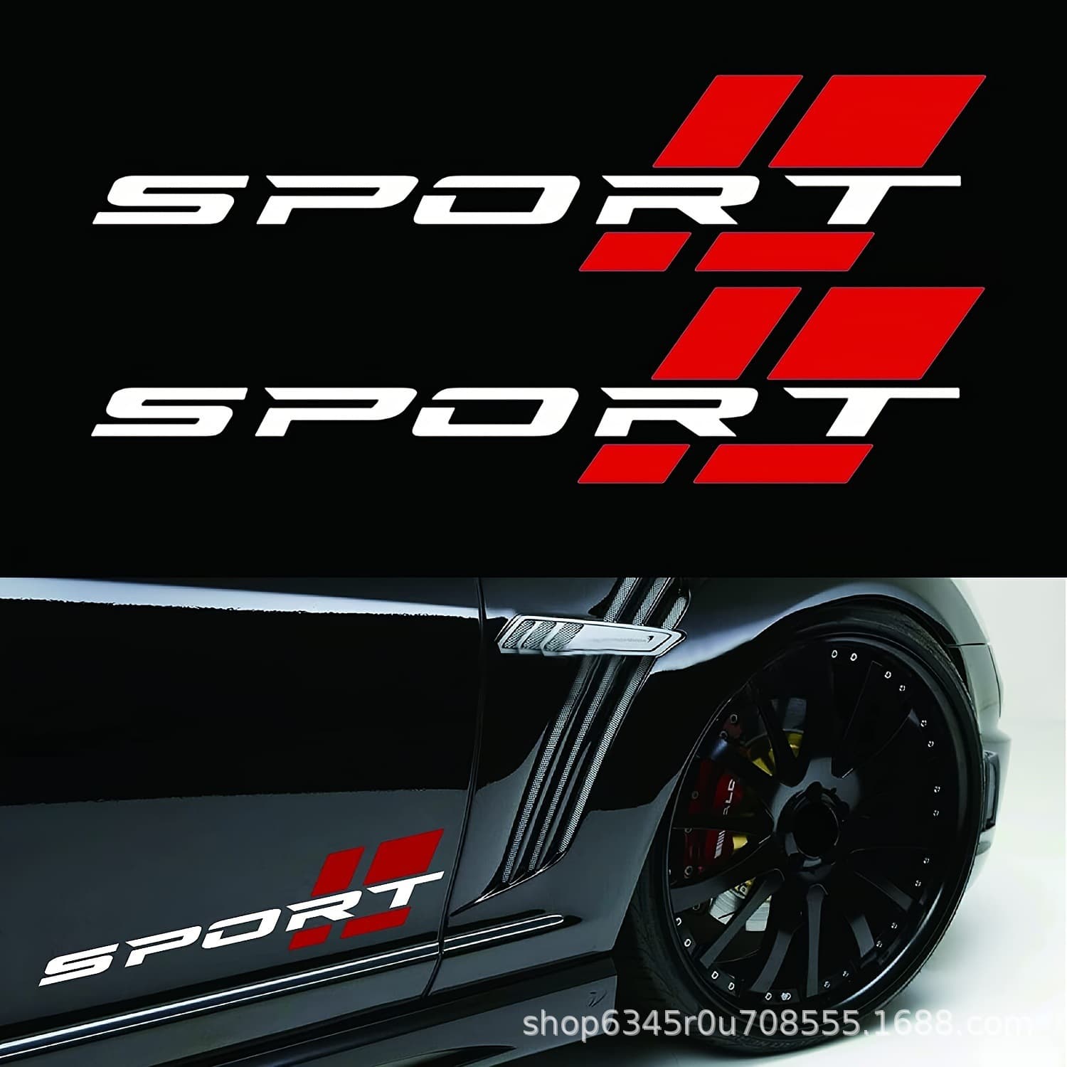 SPORT Left and Right Set Motion Letter Decals, Car Side Vinyl Stickers Auto Decals