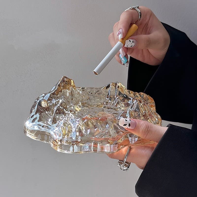 Nordic Iceberg Ashtray, Home Light Luxury Fashion Frosted Snow Mountain Decoration, Ins Style Living Room Cigar Ashtray