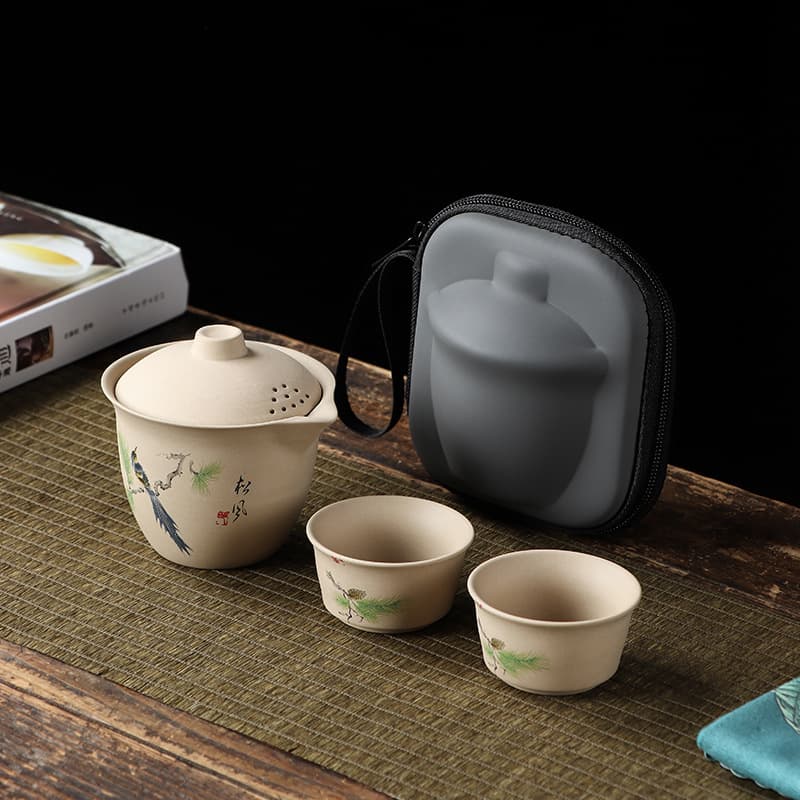Travel Tea Set for Outdoor Camping - Portable Tea Brewer with Car Quick Cup, Corporate Event Business LOGO Souvenir Gift