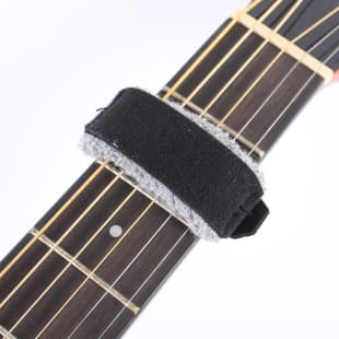 Wholesale Noise Reduction Electric Bass Guitar Mute Strap, Flannel Black Acoustic Guitar Damping Strap