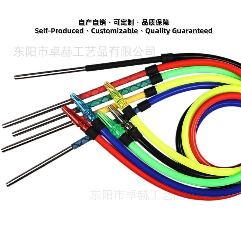 Cross-Border Supply Arabic Hookah Accessories Silicone Tube Stainless Steel Handle Hookah Tube Hookah Hose