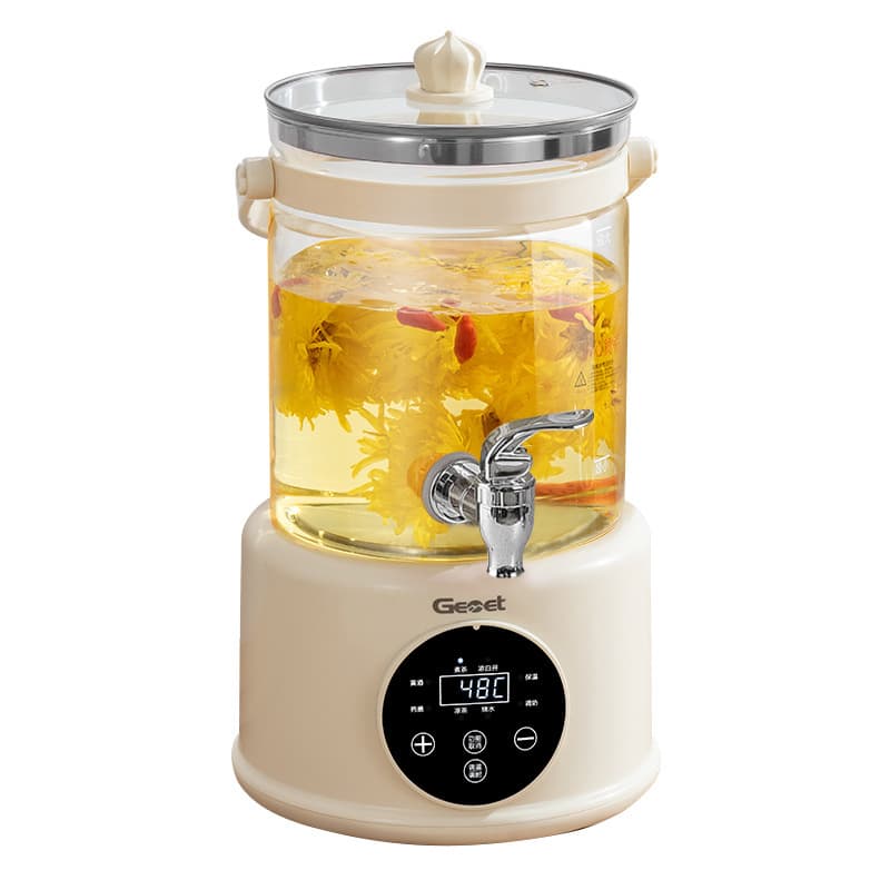 Flower teapot all-glass health pot household 4L multifunctional office split health pot