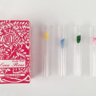 Borosilicate Thick Glass Straws Flower Tubes Juice Milk Tea Straight Straws Glass Pipes Glass Bowls