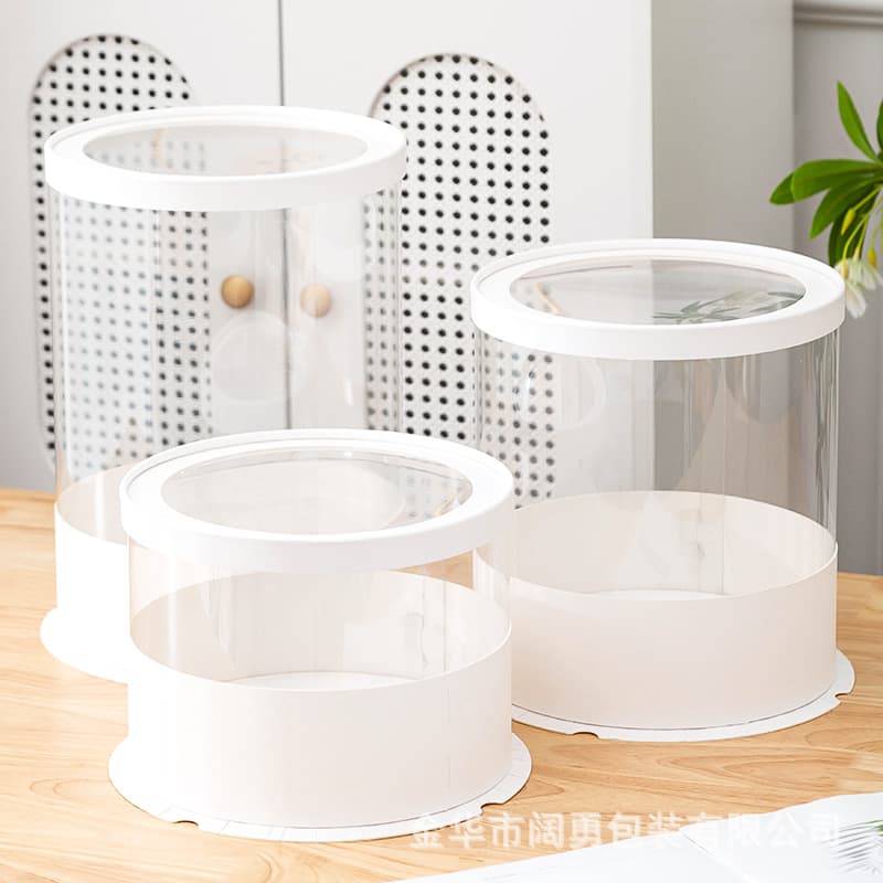 Wholesale Transparent Round Cake Box 4-Inch 6-Inch Single-Layer Fruit and Vegetable Box Tall Barbie Balloon Baking Packaging Box