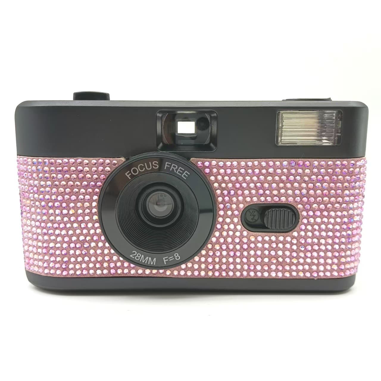 Brand new pink diamond film camera, retro film camera with flash, can make customer LOGO pattern, new model
