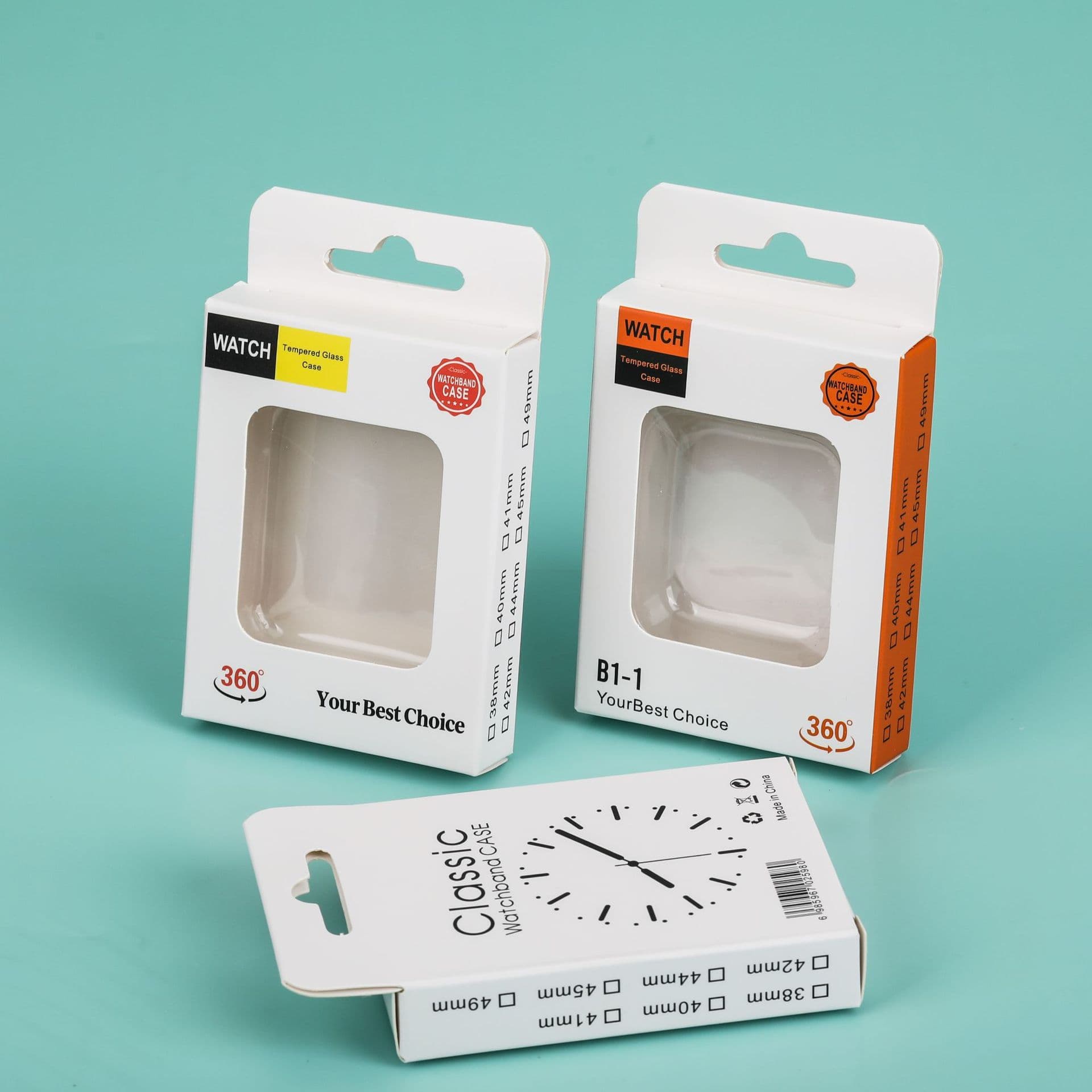 Apple Watch Case Protector - Individual Packaging Box; Unisex Universal Packaging Color Box; Watch Case Cardboard Box