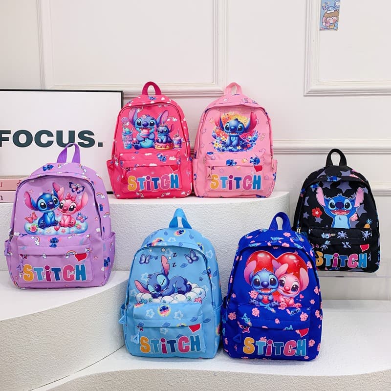 New Cross-border Stitch Cute Backpack Large Capacity Lightweight Cartoon Anime Kids School Bag Wholesale