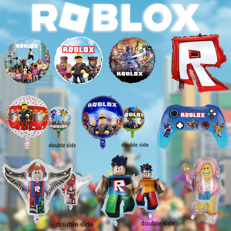 New Cross-Border ROBLOX Floating Foil Balloons for Boys' Birthday Party Decoration