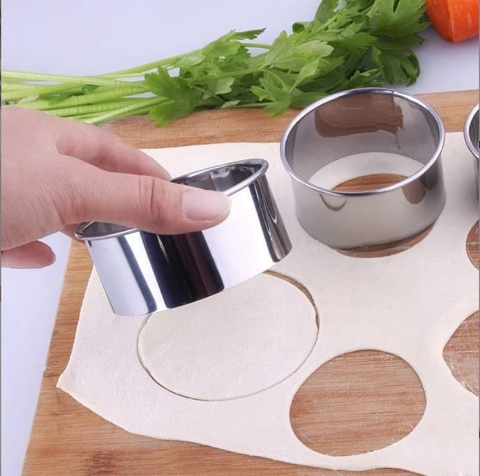 Stainless Steel Round Dumpling Wrapper Cutting Mold Biscuit Mold Cake Mousse Ring Toast Grinding Tool Handmade Rice Ball Wrapped Wontons