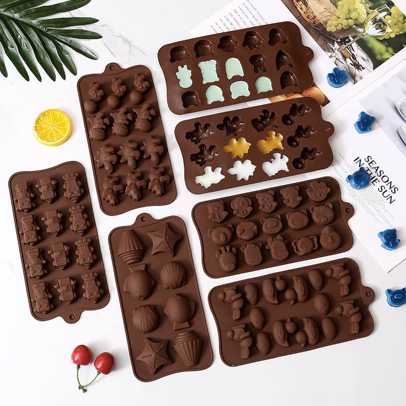 Animal Silicone Mold Small Dinosaur Rabbit Fondant DIY Resin Mold Starfish Cat Dog Chocolate Cookie Mold